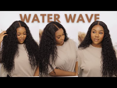 LOW-MAINTENANCE WATER WAVE VACATION HAIR! QUICK & EASY CLOSURE WIG GLUELESS INSTALL | YOLISSA HAIR