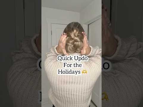 Quick Updo for the Holidays! Beginner Hair Updo Tutorial #hairshorts #updohairstyles #updo