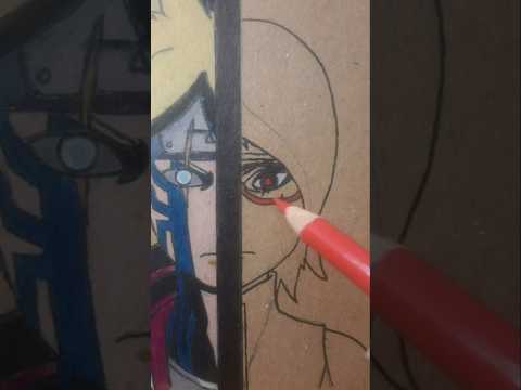 Boruto x Sarada Drawing Part 4 #shorts #borutonarutonextgeneration #boruto #sarada #anime #naruto