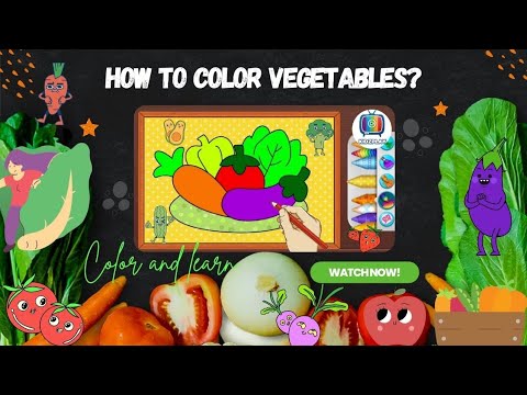 How to color Vegetables🍅🥕🍆🥬🫑 || Coloring tutorial for kids🎨🧒 || Kids coloring book📚📖🖌