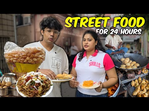 Eating Only STREET FOOD for 24 Hours!!😮