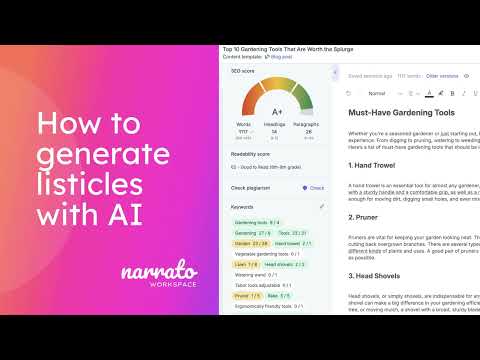 How to Generate Listicle Articles with Narrato AI