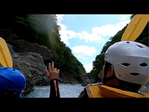 おっさん　ラフティングではしゃぐ　inみなかみ　White Water Rafting  |  Minakami