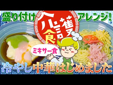 【盛り付けアレンジ】ミキサー食 冷やし中華の盛り付け【介護食】