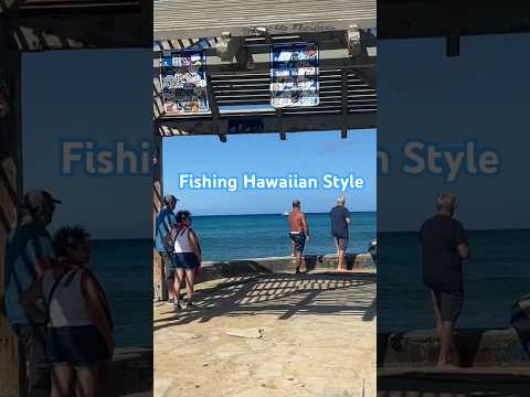 Shore Fishing Hawaiian Style, and Catches Beautiful Fish | Fishing in Waikiki, Hawaii