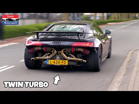 Tuner Cars Accelerating! - 1200HP R8 V10, S13 V8, E30 Turbo, Near Crash, Flybys,...