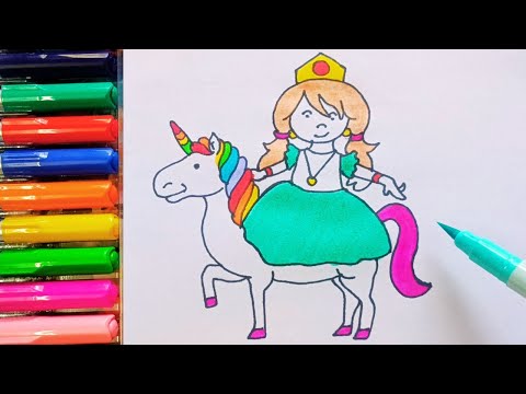 Drawing and Painting  Unicorn Princess for Kids & Toddlers | Simple Drawing, Coloring #drawing