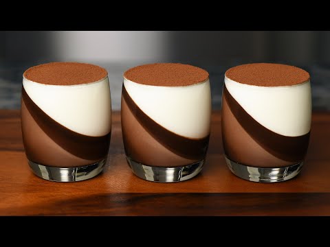 Chocolate dessert panna cotta. Easy to make. No bake.