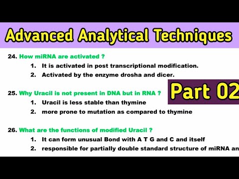 Advanced Analytical Techniques | Important Questions| Part 02