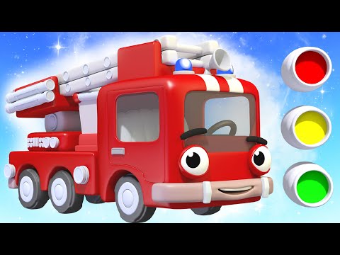 Color Learning Song with Fire Truck - Finger Family & Nursery Rhymes for Kids