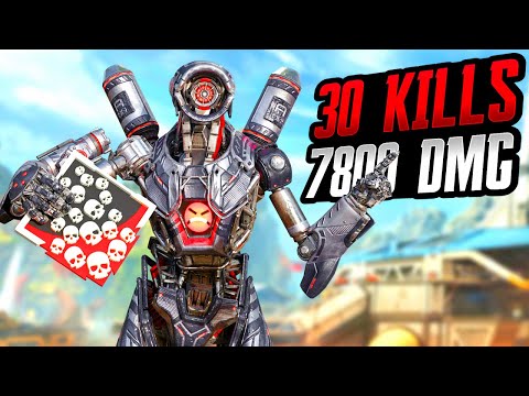 PATHFINDER 30 KILLS AND 7800 DAMAGE IN ONE GAME (Apex Legends Gameplay)