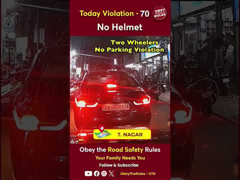 TODAY VIOLATION - 70 Guard Your Ride,Save Your Life #obeytherules #otr #chennaitrafficpolice