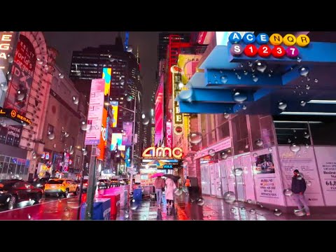 New York Live Rainy Manhattan On  Wednesday Night (11 December 2024)