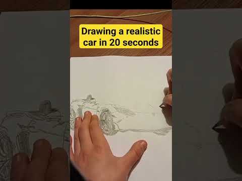 Drawing a realistic car in 20 seconds time lapse.