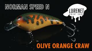 Norman Speed N Olive Orange Craw - Lurenet Paint Shop (Custom Painted Lures)