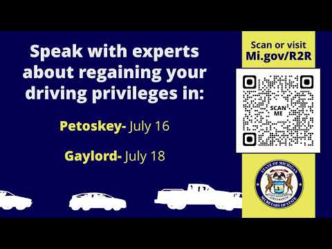 Driver's license restoration clinics coming to Petoskey & Gaylord in July