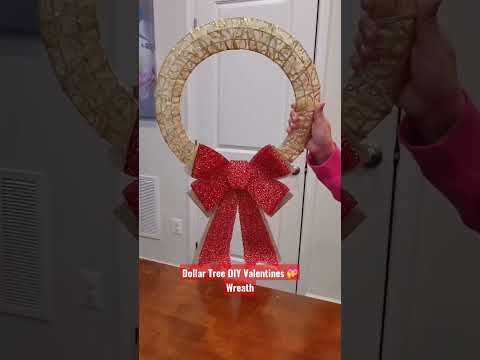 Dollar Tree DIY Valentine's Wreath: How To Do It Yourself #shorts #valentine #dollartree #diy