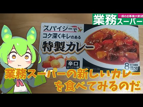 【業務スーパー】スパイシーでコク深くキレのある特製カレーを食べてみるのだ【ずんだもん実況】