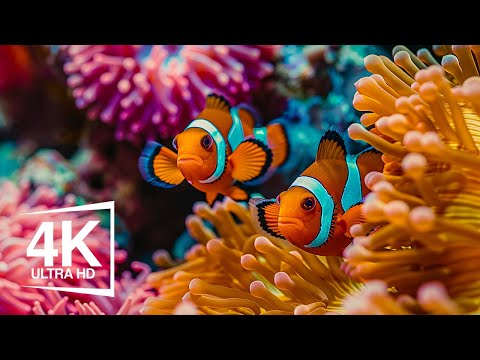 Aquarium 4k VIDEO (ULTRA HD)-Relaxing Music with Colorful Coral Reefs,Fish,Stunning Ocean Scenes #1