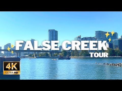 Vancouver False Creek Olympic Village Walk On A Sunny Day [4K]