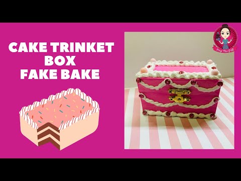 Let’s turn a Dollar Tree wood trinket box into a cake using Cream Glue! #fakebake #peepthisyall