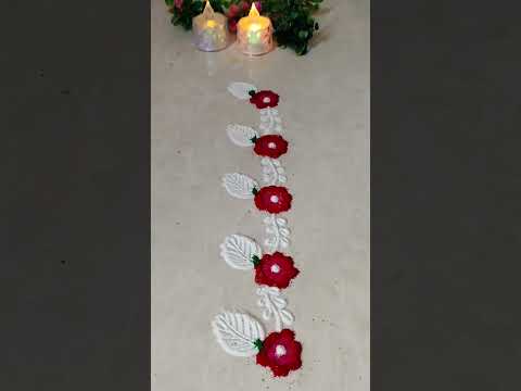 Attractive easy border rangoli #shortsfeed #shots #rangoli #trending #viral #art