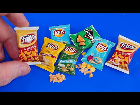 DIY Miniature Fritos Original Corn Chips for DollHouse How to make. Easy diy crafts