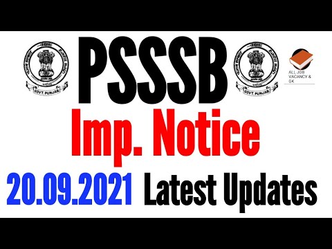 PSSSB | Imp. NOTICE || Lastest Update | PSSSB RECRUITMENT UPDATES | Latest Update |