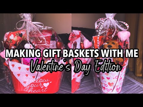 DIY: Make Valentine’s Day Gift Baskets With Me | Dollar Tree | Valentine’s Day Gift Ideas 2021