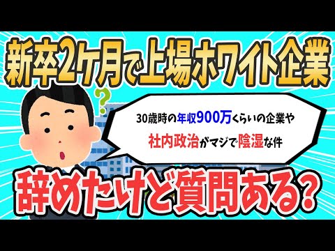 【2ch就活スレ】新卒2か月で上場ホワイト企業辞めたけど質問ある？？【ゆっくり解説】