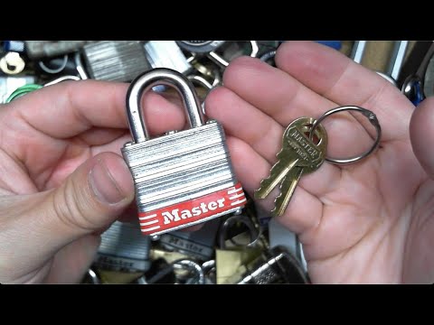 [152] Master Lock No 3 Red Laminated Safety Padlock picked open #LotoLockTuesday