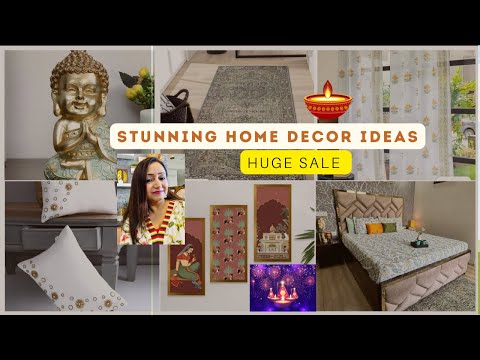 Get your Home Gorgeous Festive Look 🏡 Home makeover with curtains, bedsheet, Rug and Decor