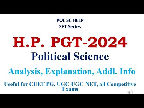 Past Year's Paper Analysis of H.P.  PGT Exam Political Science:  2024