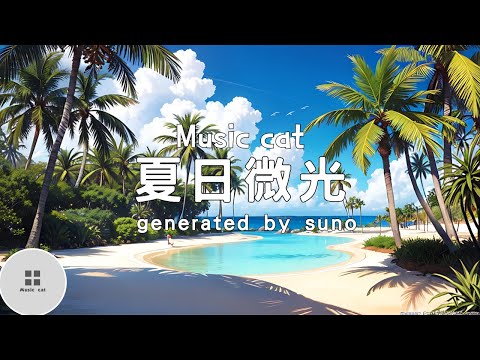 夏日微光-generated by suno《夏日陽光 藍天白雲》Music cat音樂《全字幕》