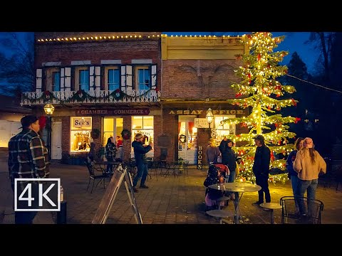 [4K] 🎄 Nevada City  Victorian Christmas - California USA - Walking Tour