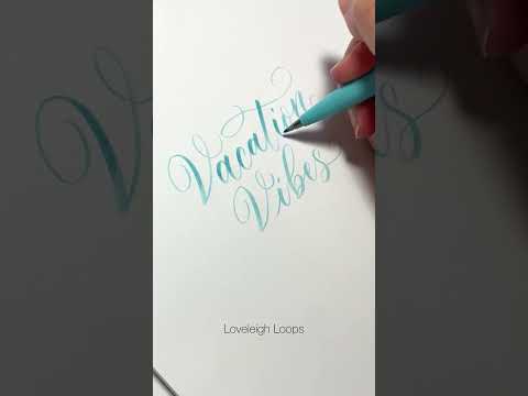 "Vacation Vibes" Flourished Brush Pen Calligraphy Quote | July #LetteringChallenge #ASMR #shorts