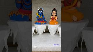 Shiv Parvati idol 😍making 🌺🙏 How to make Shiv Parvati idols making #shorts #shivparvati #clayart