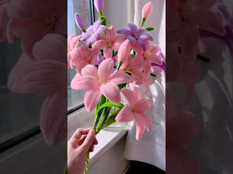 DIY pipe cleaner lily flower gift#diy #flowers #gift #craft #handmadegifts #rose #diygift #hancraft