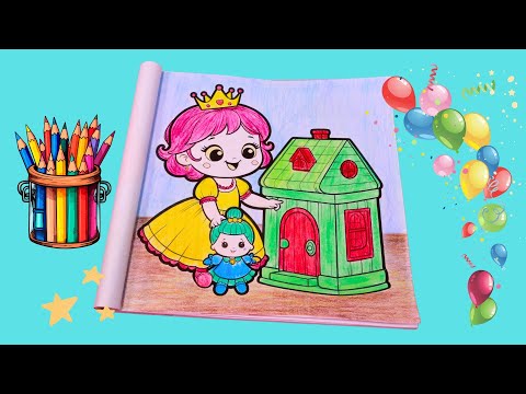 Coloring and Sing Along Nursery Rhymes: Princess & Dollhouse Coloring Page, Coloring Fun For Kids