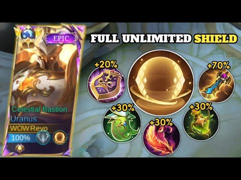 NEW META!! URANUS FULL UNLIMITED SHIELD BUILD😱 (SHIELD HACK) | URANUS BEST BUILD | MOBILE LEGENDS