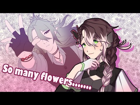 Flowers, flowers, more flowers... Drawing my dnd character! [Stream Archive]