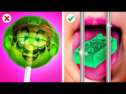 YOU Must See How To Sneak Candy to Princess Peach In Jail! Super Mario Food Sneaking Ideas!