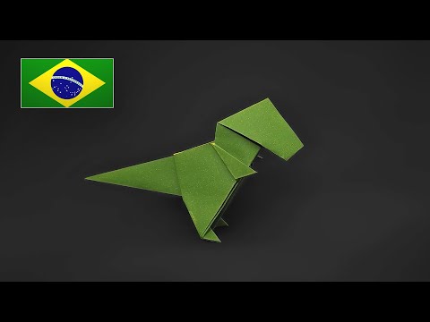 Origami de Dinossauro: T-Rex (Tiranossauro) - Tutorial PT-BR