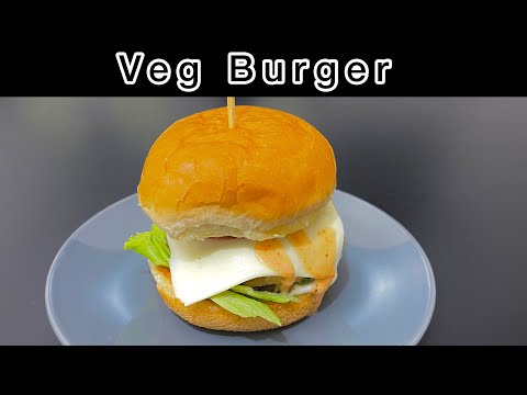 VEG BURGER |  Homemade VEG ALOO TIKKI BURGER Recipe | Salty bite |