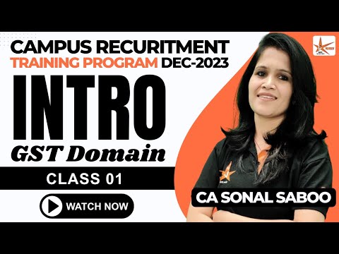 Intro GST Domain Class 01 || Campus Recuritment Training Program || Dhruv Coaching Classes Jaipur