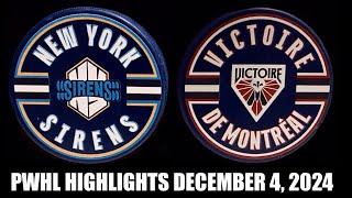 New York Sirens | Montreal Victoire PWHL Highlights Dec. 4/24