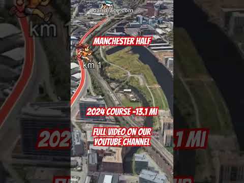 Manchester Half 2024: fly over the half-marathon course! Video of the race path.