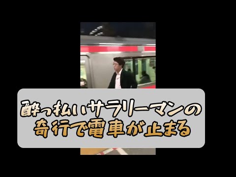 酔っ払いサラリーマン、奇行で電車を止めてしまう。