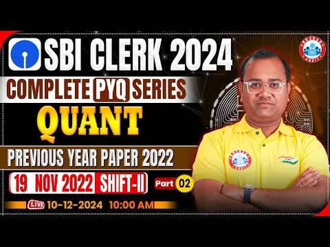 SBI Clerk 2024 | SBI Clerk Quant Previous Paper 2024 | SBI PYQ Series | Quant by Tarun  Sir