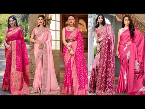 Modern Pink Saree Ideas for Women//Designer Pink Sarees for Weddings//Soft Pink Saree Outfit Ideas